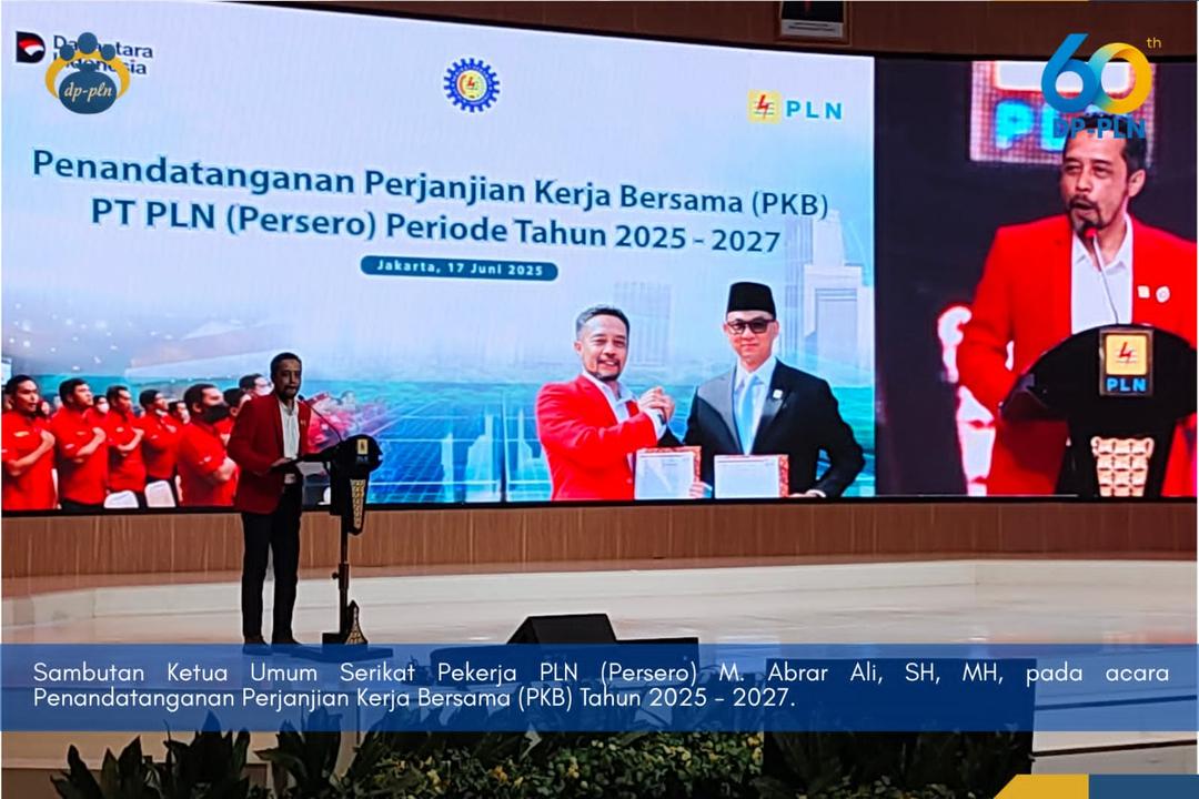 Penandatanganan Perjanjian Kerja Bersama (PKB) PT PLN (Persero) Periode 2025 - 2027