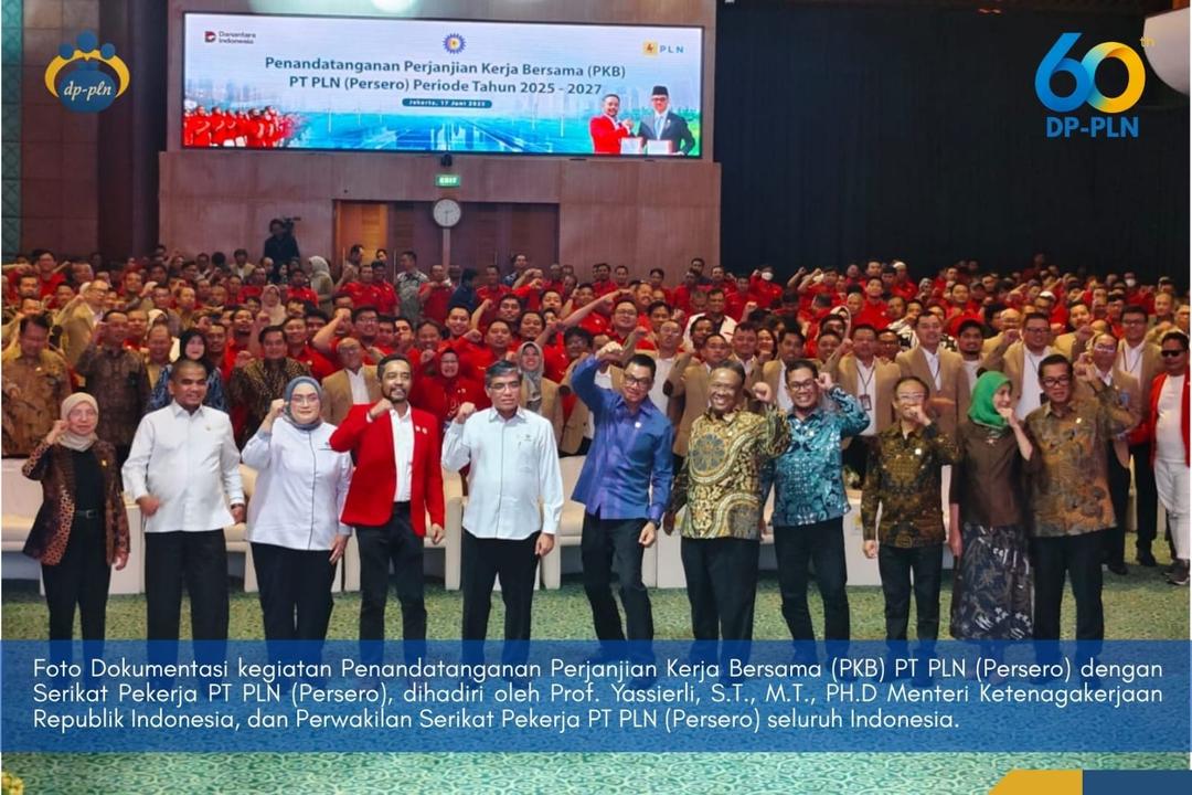 Penandatanganan Perjanjian Kerja Bersama (PKB) PT PLN (Persero) Periode 2025 - 2027