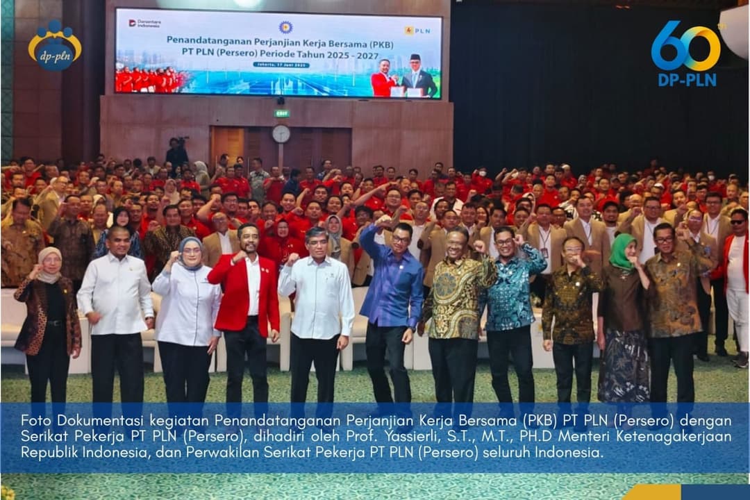 Penandatanganan Perjanjian Kerja Bersama (PKB) PT PLN (Persero) Periode 2025 - 2027